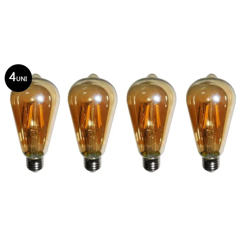 Lampadas De Led Kit 4 Multi Filamento Retro Vintage Bivolt 30w Iluminação