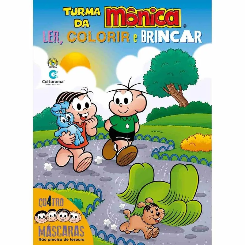 Turma Da Monica - Ler, Col. E Brincar + 4 Mascara + Marca Página