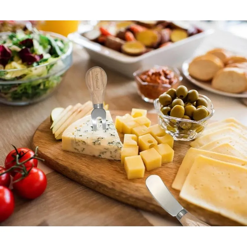 Kit Com 2 Corta Queijo Gourmet Faca E Garfo Cheese Metal