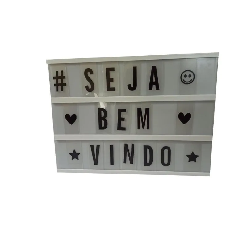 Luminária Letreiro Led Light Box Letras Avisos Decoração Br