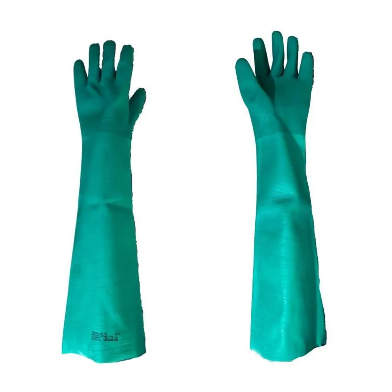 Kit 10 Luva Pvc Forrada Palma Áspera Plastcor Verde 60cm C.a
