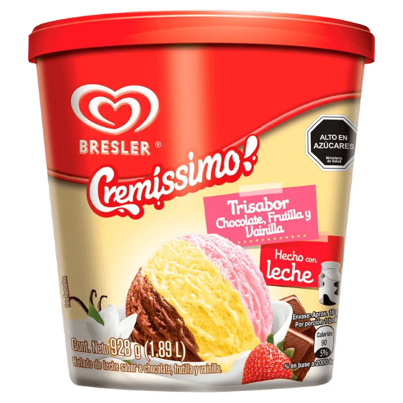 Helado Trisabor Chocolate Frutilla y Vainilla Pote 1.8 L