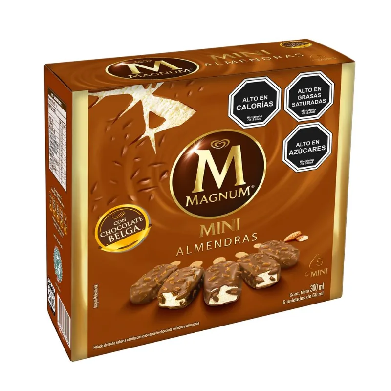 Helado Bresler Magnum Mini Almendras Multipack 60 ml 5 un.