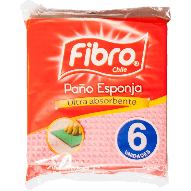 Paño Esponja Fibro 19 x 20 cm 6 un.