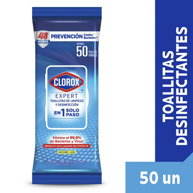 Toallitas Desinfectantes Clorox Expert Flowpack 50 un.