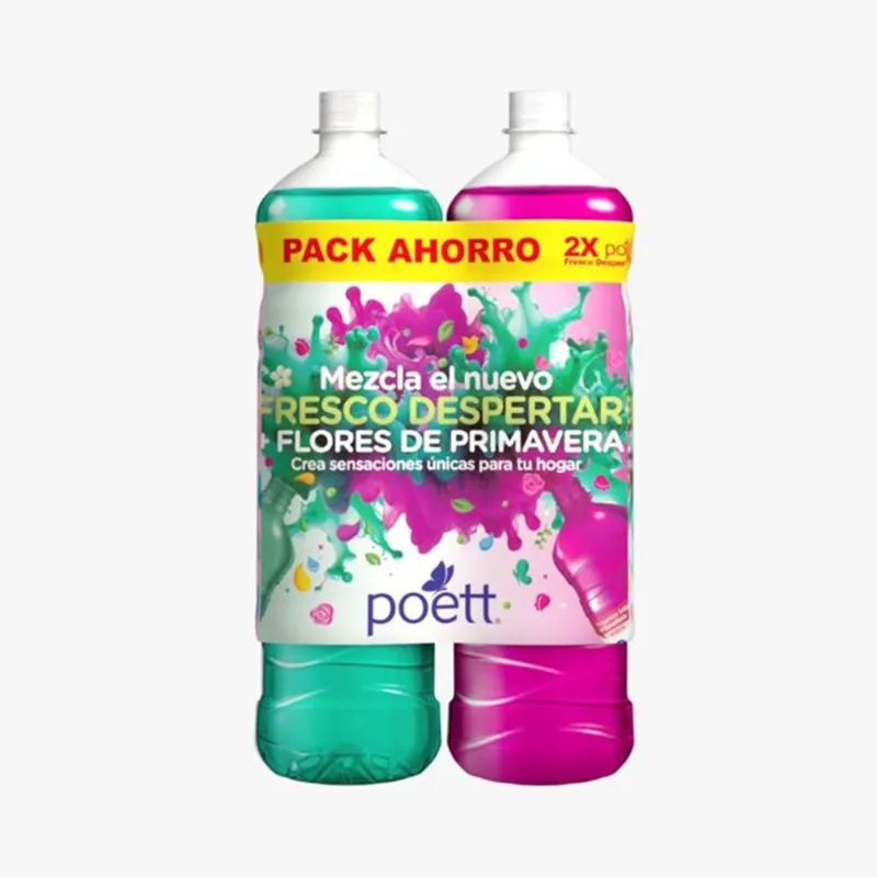 Pack 2 un. Limpiador de Piso Poett Fresco Despertar + Flores Primavera 900 cc