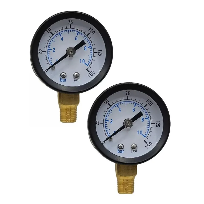 2 Manômetro Rosca Vertical 1/8 Escala 0 Á 10 Bar 150 Psi 40