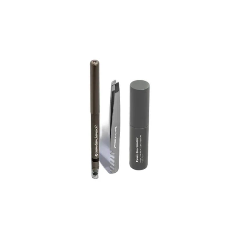 Combo Pinça 2 Em 1 + Máscara Para Sobrancelha Clarete 3,0g + Lápis Olhos Pretô 2,5ml