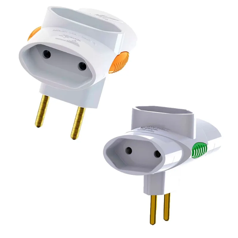 Kit 2 Benjamin Tomada Pino Adaptador T Multiplicador 3 Saída