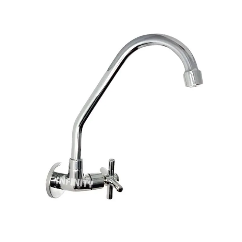 Torneira Cozinha De Parede Metal Bica Móvel Acionador C-31
