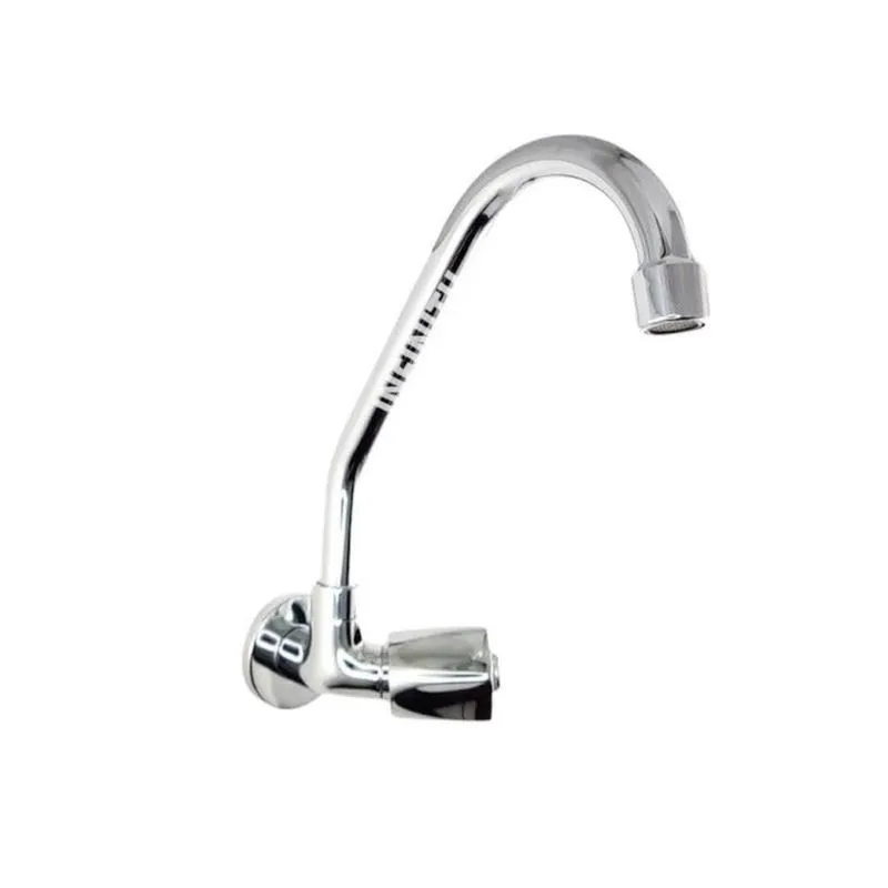 Torneira Cozinha De Parede Metal Bica Móvel Acionador C-25