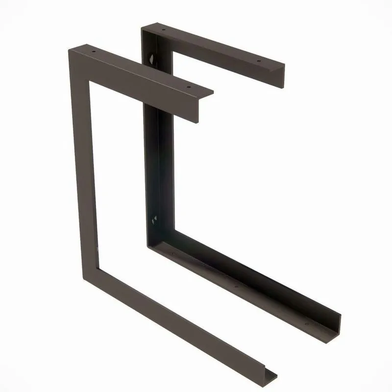 Kit 2 Suporte Prateleira Ferro Industrial Dupla 20x30cm Preto