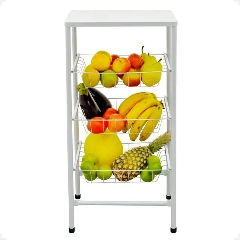 Fruteira Chão Suporte Bebedouro Galao Agua Triplo Branco