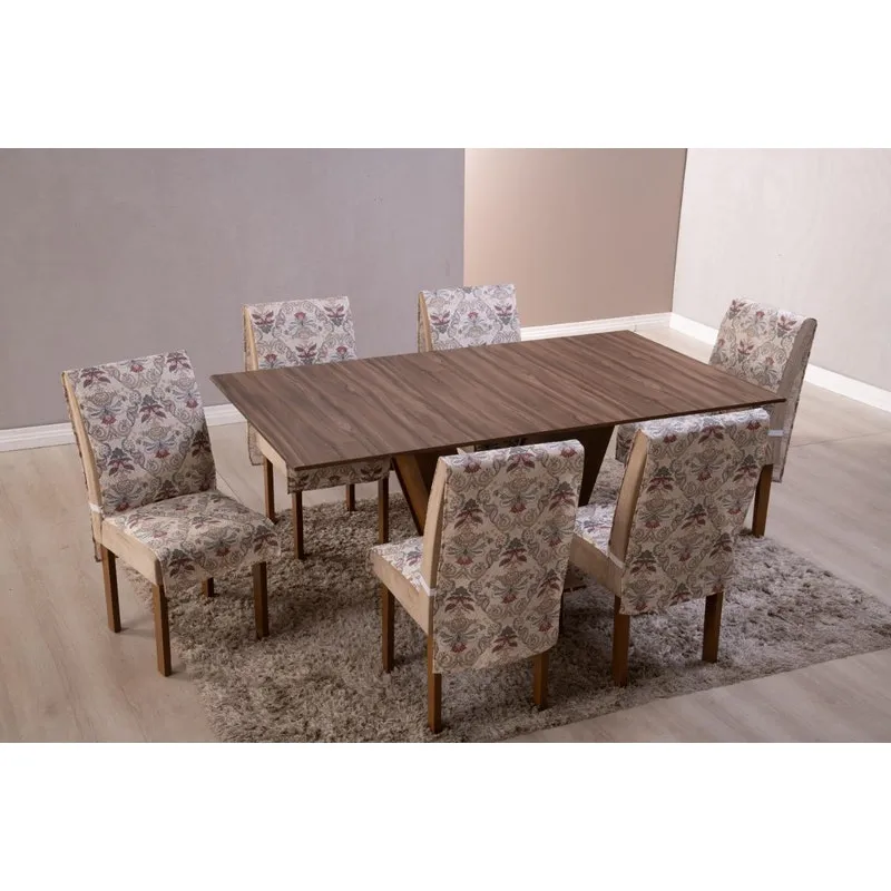 Kit 4 Capas De Cadeira Jacquard Estampada Mesa Sala Jantar