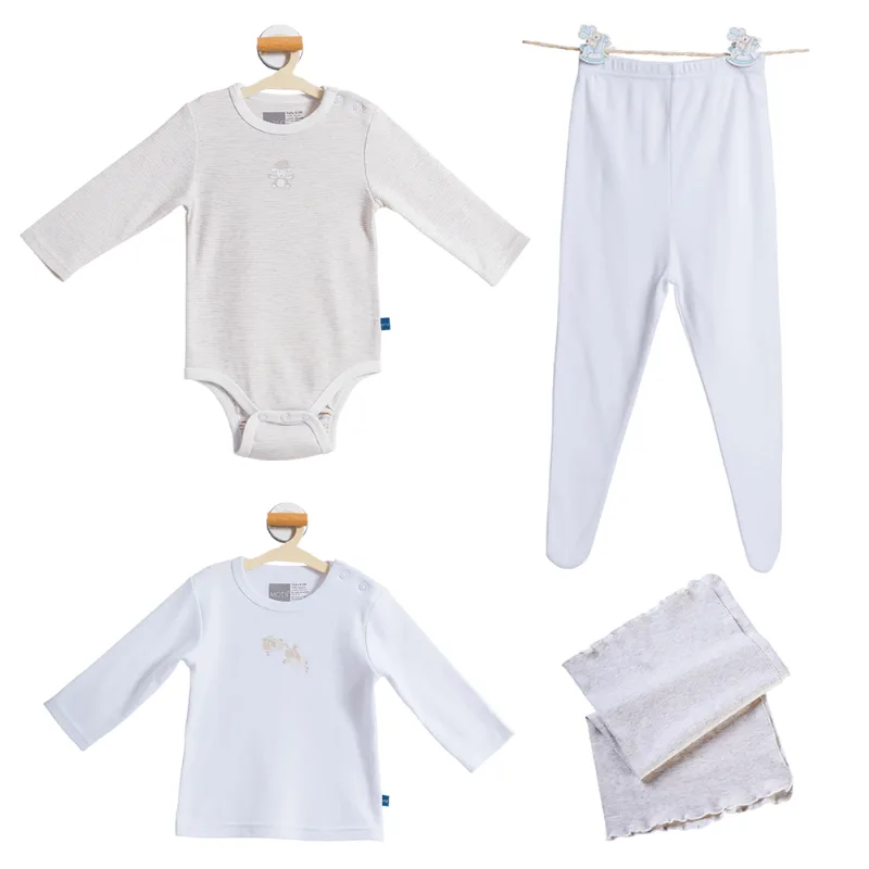 Set 4 piezas bebé blanco T RN