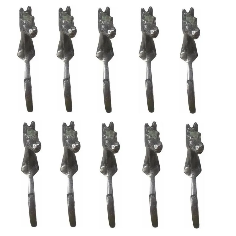 10 Gancho Em Aluminio Cabeça De Cavalo