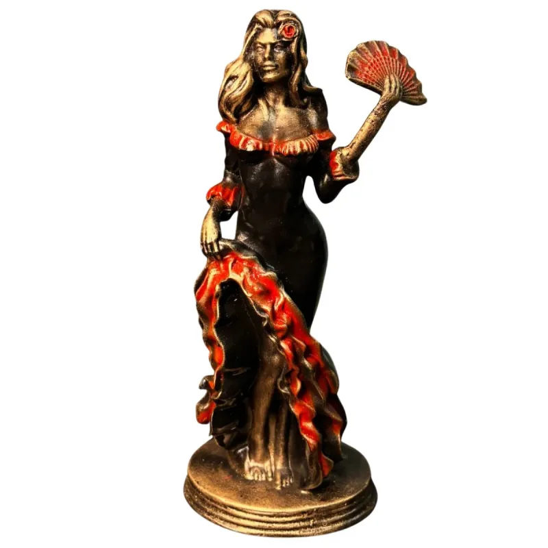 Maria Padilha Dourada Preta 25cm Alt. - Resina - Umbanda Candomblé