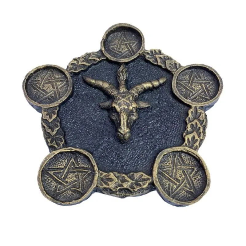 Pentagrama Castiçal Baphomet 3d - Resina Vela Rechaud