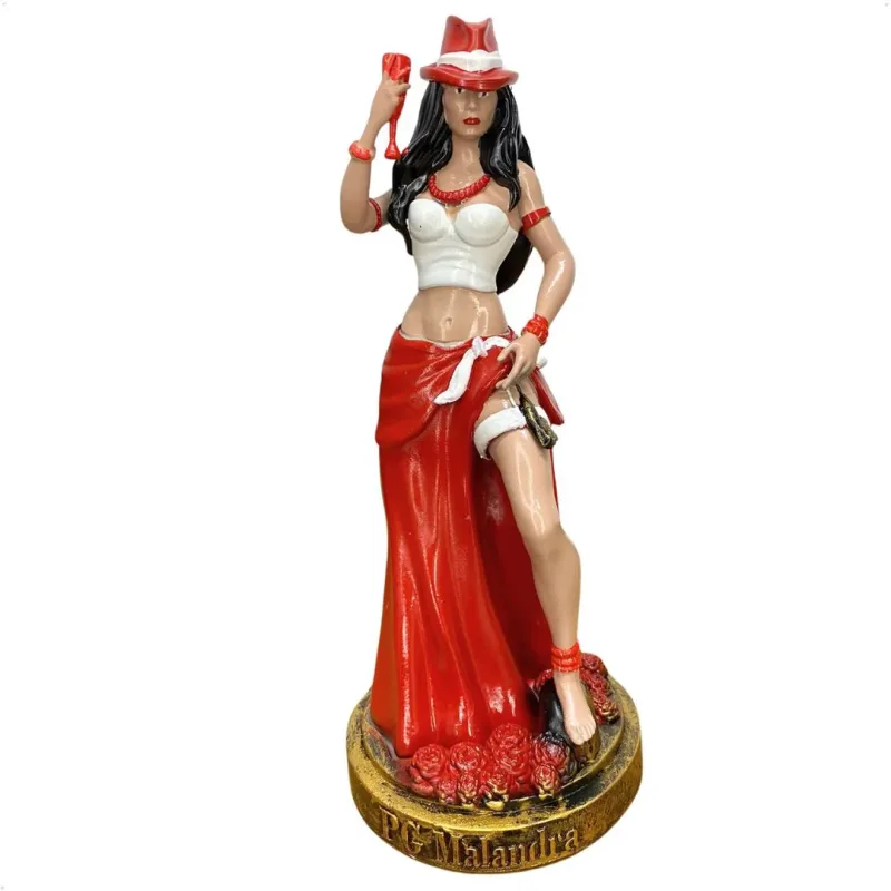 Maria Navalha Saia Vermelha Realista 23cm Alt. - Resina - Umbanda Candomblé