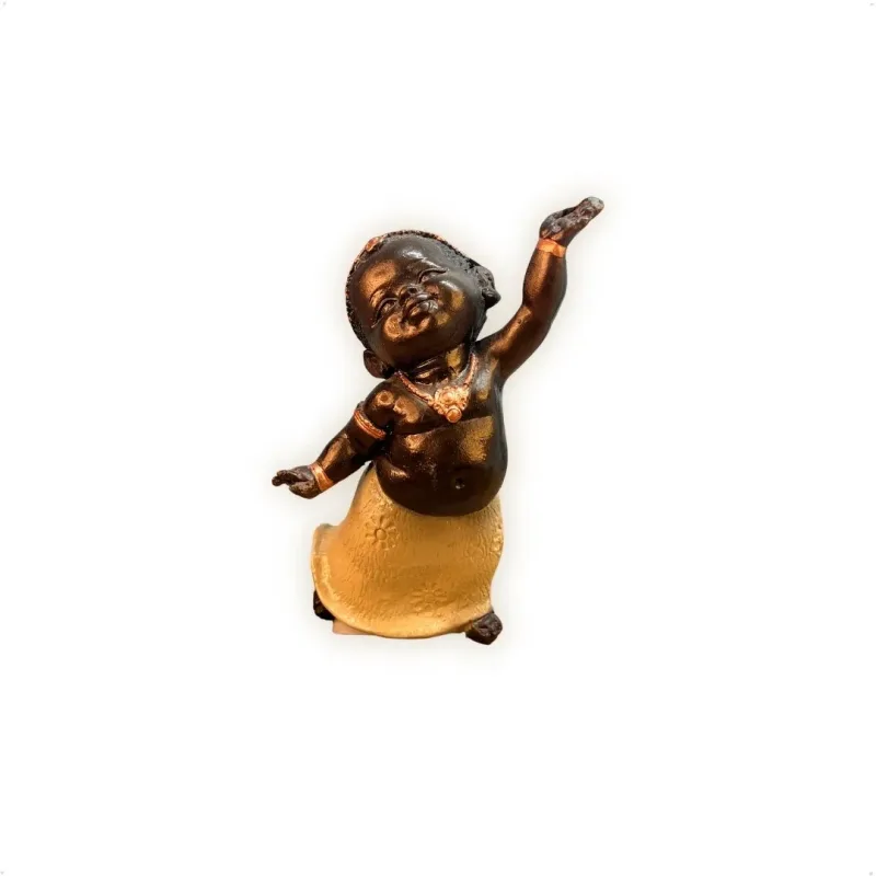 Erê Menina 4 Preta 13cm Alt. - Resina - Umbanda Candomblé