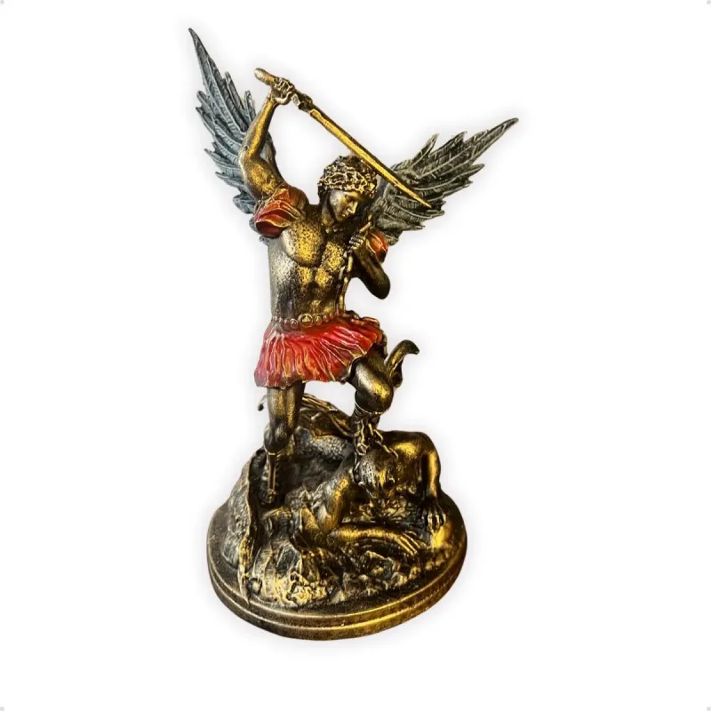 Arcanjo Miguel 2 Dourado 28cm Alt. - Resina