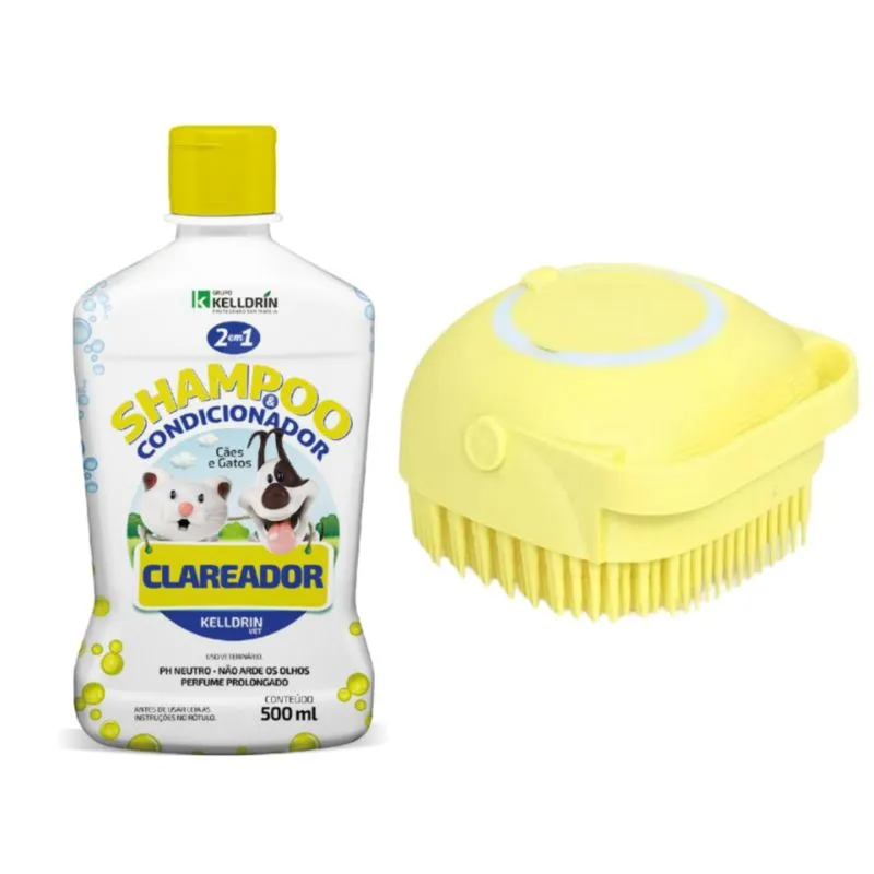Shampoo Clareador Pet Mais Escova Para Banho