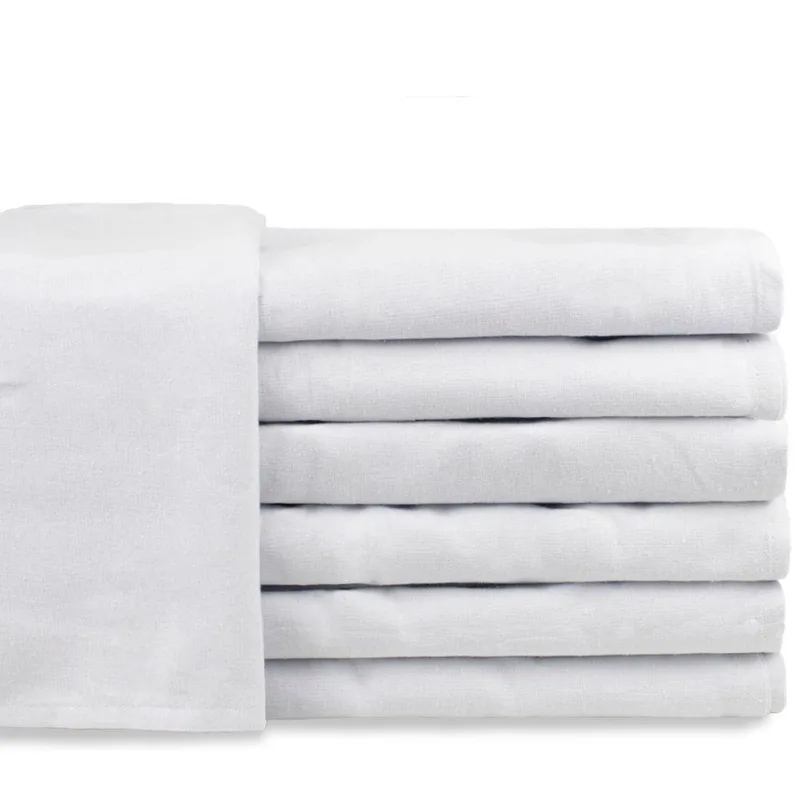 Kit Com 8 Panos De Prato Branco Liso Grosso 50x68cm
