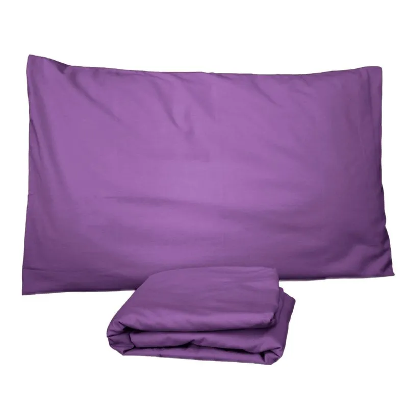Kit Lençol Solteirão E Fronha Tecido Algodão 2 Peças Roxo