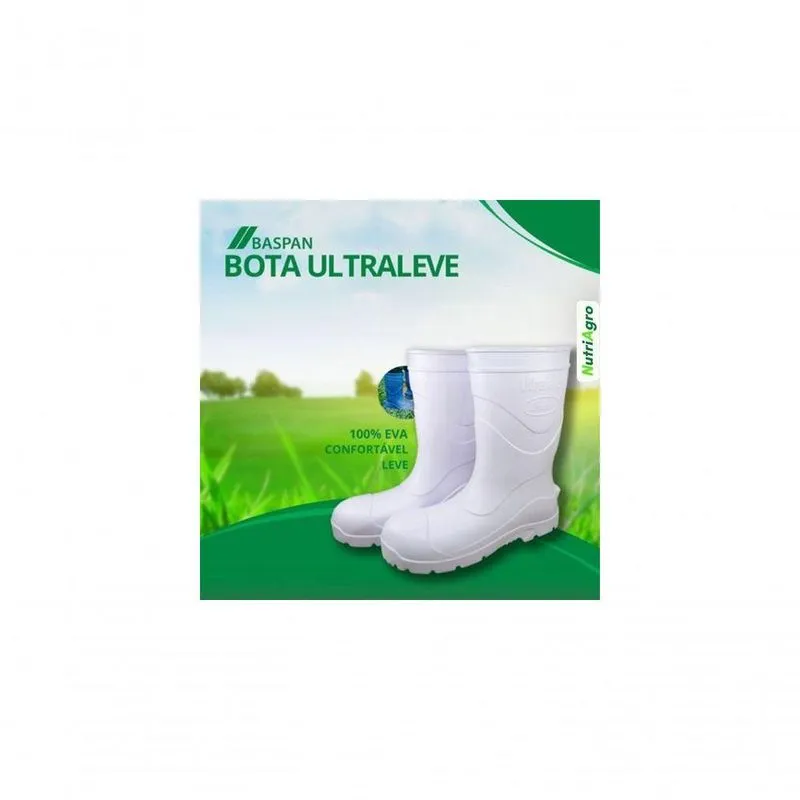 Bota Ultraleve Baspan Eva Branca Cano Medio N 35