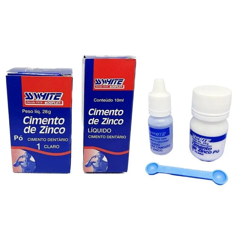 Kit Cimento Fosfato De Zinco Pó 28G + Líquido 10Ml - Sswhite