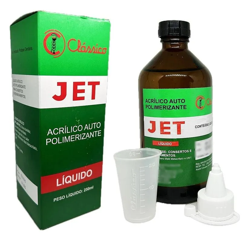 Resina Acrílica Auto Líquido 250ml Odonto Prótese Jet