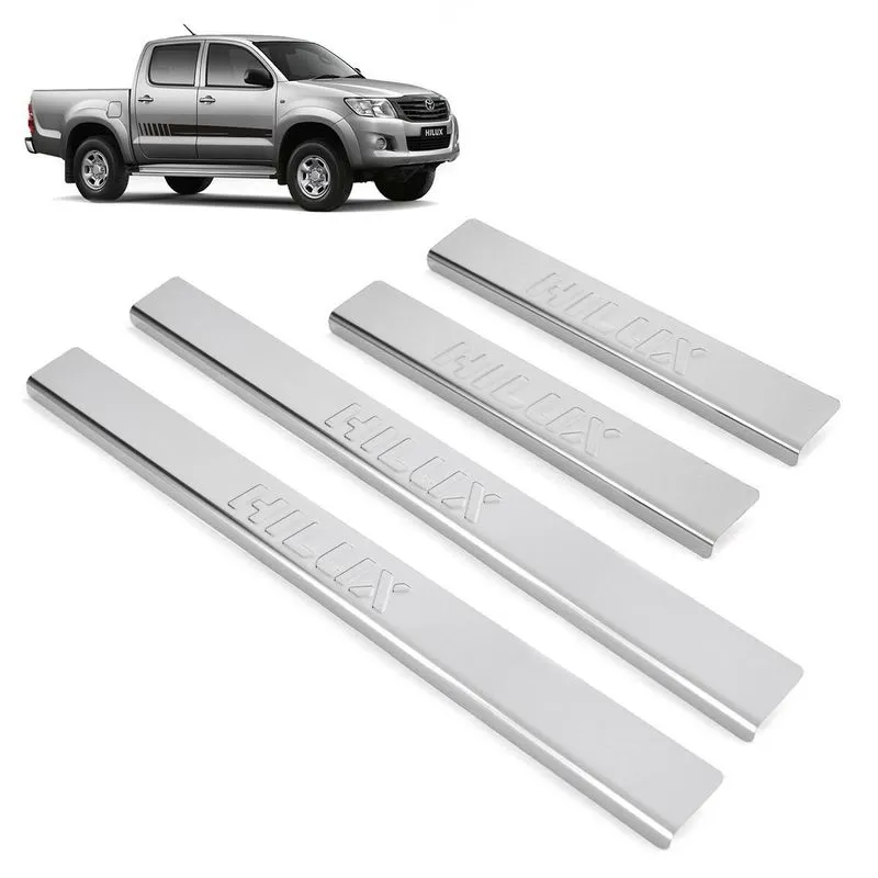 Soleira Aço Inox 4 Portas Hilux Cabine Dupla Promoção 2006