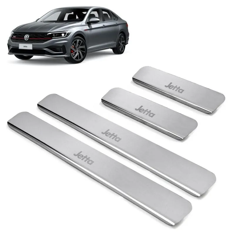 Soleira Aço Inox 4 Portas Gravada Laser Promoção Jetta 2018
