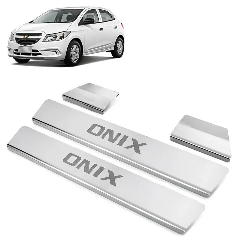 Soleira Aço Inox 4 Portas Original Brasikar Onix 2017 2018