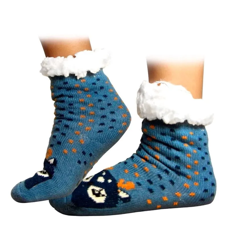 Kit 3 Meia Termica Infantil Menino Antiderrapante Forrada Inverno