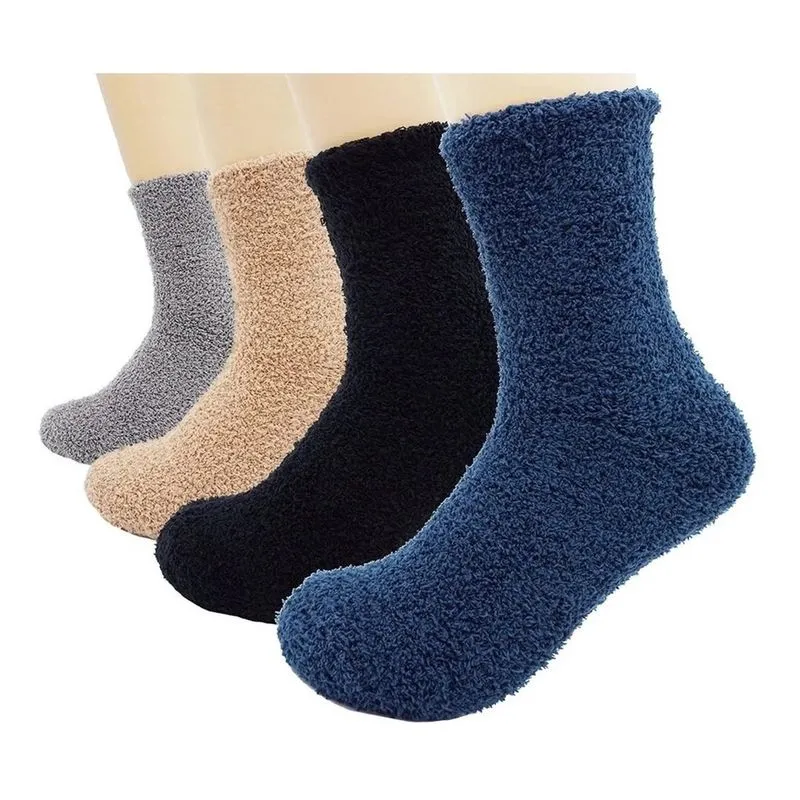 Kit 2 Meias Felpuda Inverno Masculina Super Macias Quentinhas Cores Sortidas