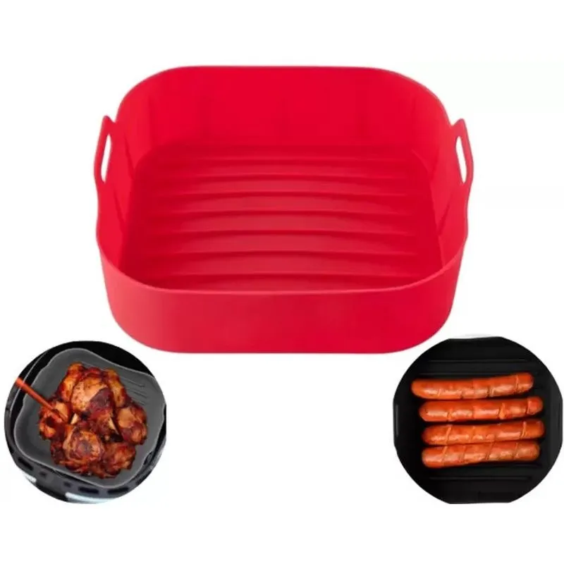 Forma Silicone Air Fryer Fritadeira Elétrica Forno Quadrada
