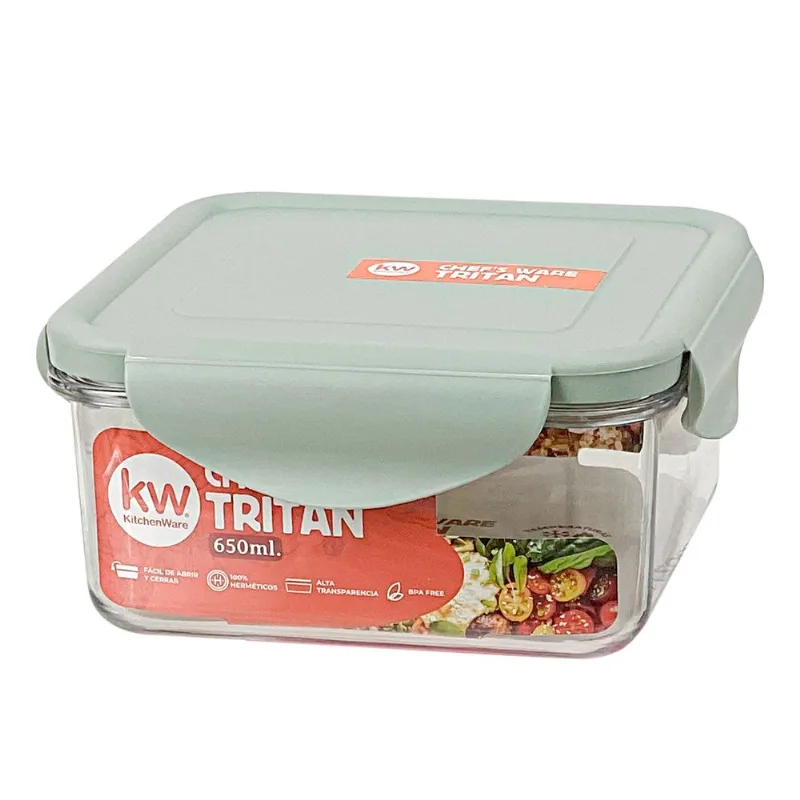 Hermético Tritan Cuadrado 650 ml
