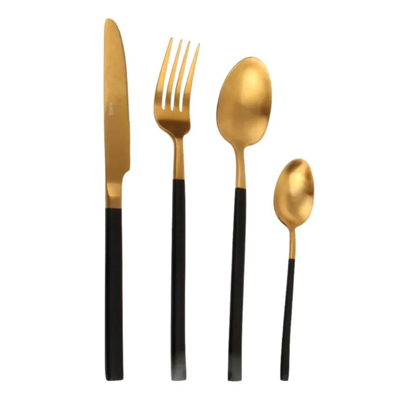 Cubiertos Bistro gold 24 piezas