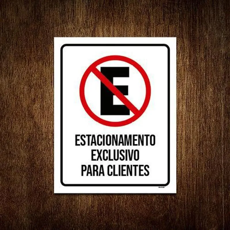 Placa Preta - Estacionamento Exclusivo Para Clientes 27x35