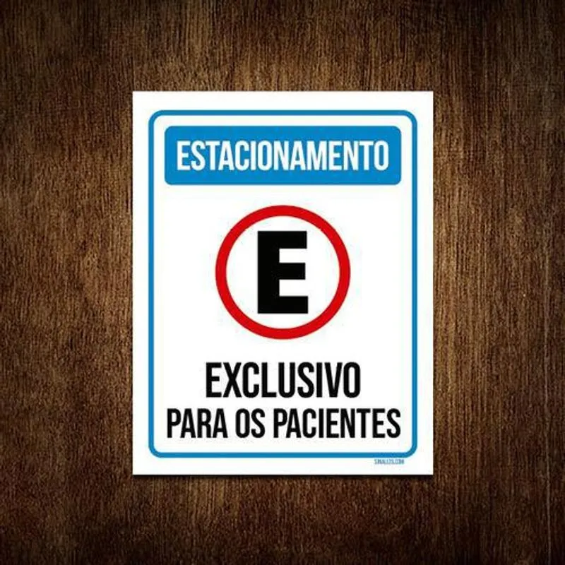 Placa Estacionamento Exclusivo Para Pacientes 27x35