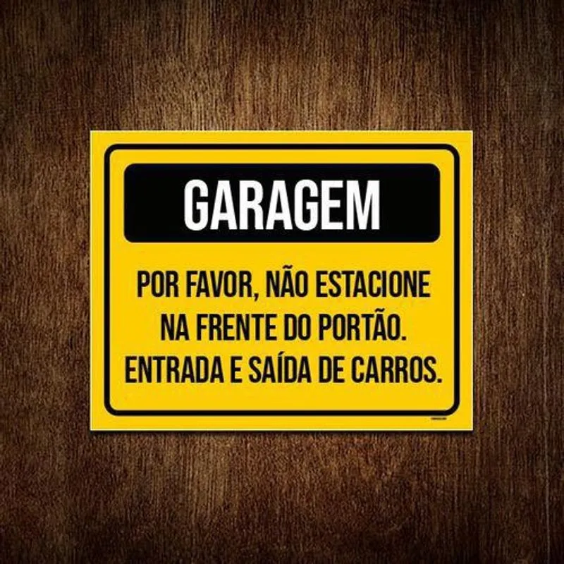 Placa Garagem Não Estacione Entrada Saída De Carros 36X46