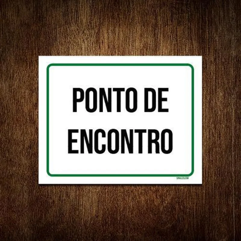 Placa Sinalização Sinalização Ponto De Encontro 18x23cm 3un