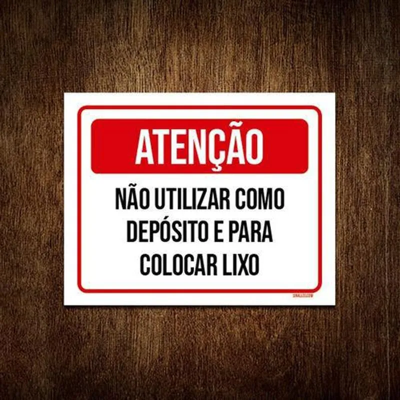 Kit 3 Placa Atenção Não Utilizar Deposito Colocar Lixo