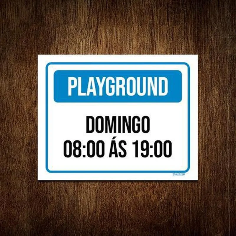 Kit 3 Placa Azul - Playground Domingo 08 As 19