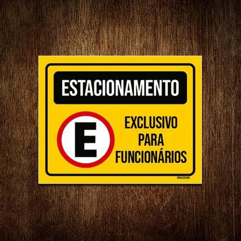 Placa Estacionamento Exclusivo Funcionários 18x23cm 3un