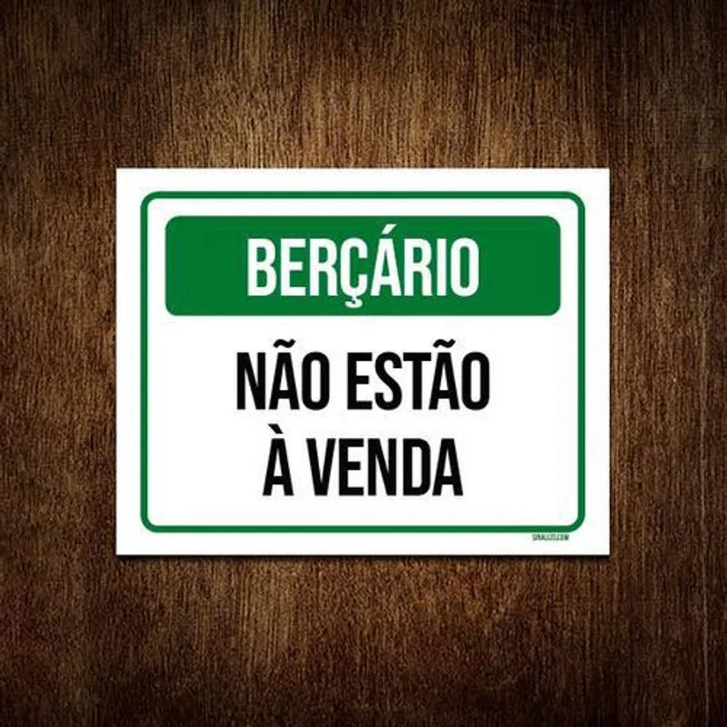 Placa Sinalização Berçário Não Estão À Venda 18x23cm 5un