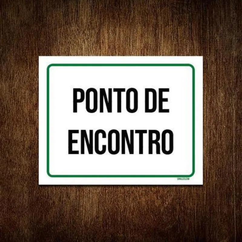 Kit 10 Placa Verde Sinalização Ponto De Encontro