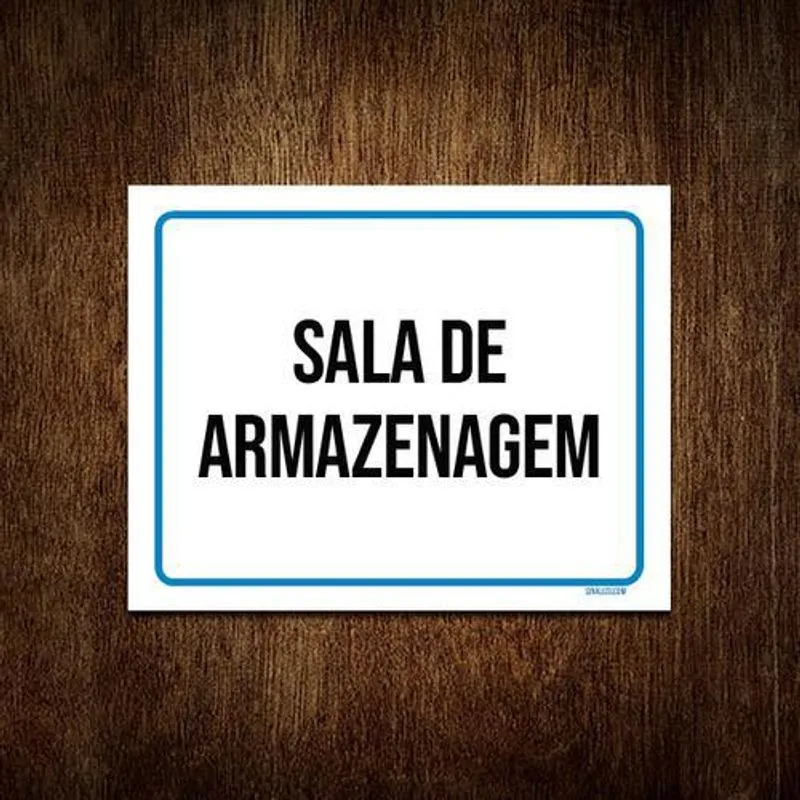 Placa Sinalização Sala De Armazenagem 18x23cm 10un