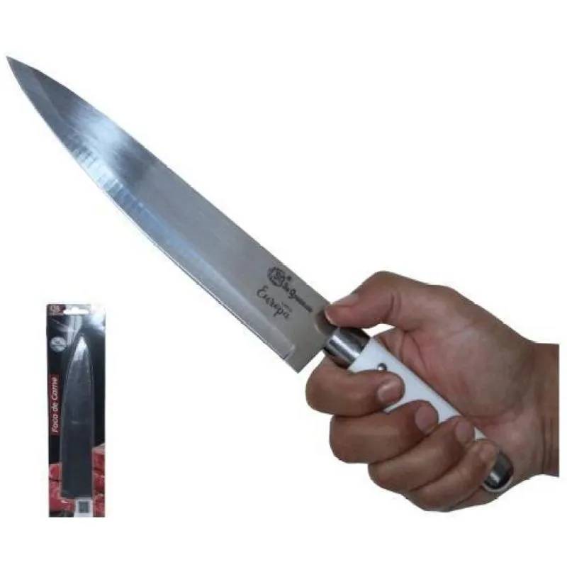 Faca Para Carne Açougueiro Cozinha Churrasco Aço Inox 34cm